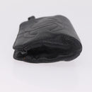 CHANEL COCO Mark Pouch Caviar Skin Black Gold CC Auth 204533-5