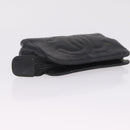 CHANEL COCO Mark Pouch Caviar Skin Black Gold CC Auth 204533-6