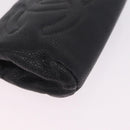 CHANEL COCO Mark Pouch Caviar Skin Black Gold CC Auth 204533-8