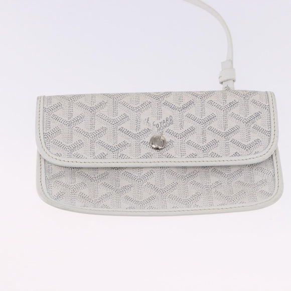 GOYARD Herringbone Saint Louis PM Tote Bag PVC Leather White Auth 204570