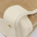 LOEWE Amazona 28 Hand Bag Suede Beige Gold Tone Auth 204571V-15