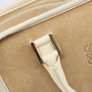 LOEWE Amazona 28 Hand Bag Suede Beige Gold Tone Auth 204571V-9