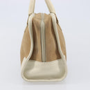 LOEWE Amazona 28 Hand Bag Suede Beige Gold Tone Auth 204571V-3
