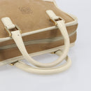 LOEWE Amazona 28 Hand Bag Suede Beige Gold Tone Auth 204571V-7