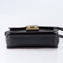 Miu Miu Madras Shoulder Bag Leather Black Gold Tone Auth 204572V-5