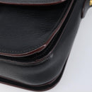 Miu Miu Madras Shoulder Bag Leather Black Gold Tone Auth 204572V-16