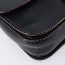 Miu Miu Madras Shoulder Bag Leather Black Gold Tone Auth 204572V-17