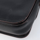 Miu Miu Madras Shoulder Bag Leather Black Gold Tone Auth 204572V-18