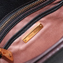 Miu Miu Madras Shoulder Bag Leather Black Gold Tone Auth 204572V-23