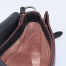 Miu Miu Madras Shoulder Bag Leather Black Gold Tone Auth 204572V-24