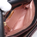 Miu Miu Madras Shoulder Bag Leather Black Gold Tone Auth 204572V-26