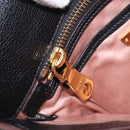 Miu Miu Madras Shoulder Bag Leather Black Gold Tone Auth 204572V-27