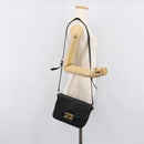 Miu Miu Madras Shoulder Bag Leather Black Gold Tone Auth 204572V-30