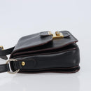Miu Miu Madras Shoulder Bag Leather Black Gold Tone Auth 204572V-4