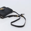 Miu Miu Madras Shoulder Bag Leather Black Gold Tone Auth 204572V-7