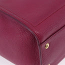 Salvatore Ferragamo Gancini Hand Bag Leather 2way Pink Gold Tone Auth 204579A-13