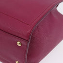 Salvatore Ferragamo Gancini Hand Bag Leather 2way Pink Gold Tone Auth 204579A-14