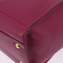 Salvatore Ferragamo Gancini Hand Bag Leather 2way Pink Gold Tone Auth 204579A-16