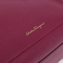 Salvatore Ferragamo Gancini Hand Bag Leather 2way Pink Gold Tone Auth 204579A-17