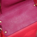 Salvatore Ferragamo Gancini Hand Bag Leather 2way Pink Gold Tone Auth 204579A-22