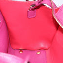 Salvatore Ferragamo Gancini Hand Bag Leather 2way Pink Gold Tone Auth 204579A-23