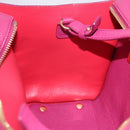 Salvatore Ferragamo Gancini Hand Bag Leather 2way Pink Gold Tone Auth 204579A-24
