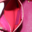 Salvatore Ferragamo Gancini Hand Bag Leather 2way Pink Gold Tone Auth 204579A-26
