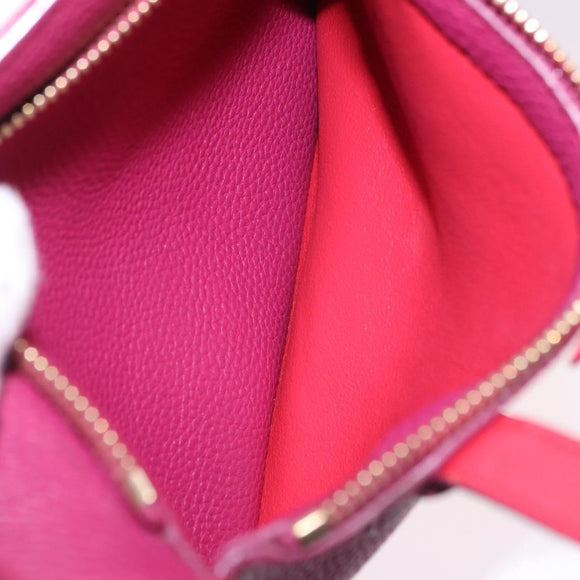 Salvatore Ferragamo Gancini Hand Bag Leather 2way Pink Gold Tone Auth 204579A