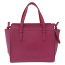Salvatore Ferragamo Gancini Hand Bag Leather 2way Pink Gold Tone Auth 204579A-3
