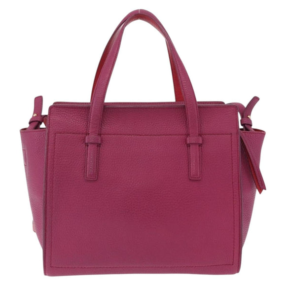 Salvatore Ferragamo Gancini Hand Bag Leather 2way Pink Gold Tone Auth 204579A