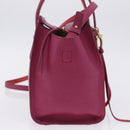 Salvatore Ferragamo Gancini Hand Bag Leather 2way Pink Gold Tone Auth 204579A-5