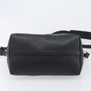 PRADA Hand Bag Leather 2way Black Gold Tone Auth 204580M-5