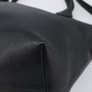 PRADA Hand Bag Leather 2way Black Gold Tone Auth 204580M-18