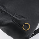 PRADA Hand Bag Leather 2way Black Gold Tone Auth 204580M-24