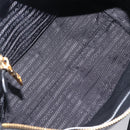 PRADA Hand Bag Leather 2way Black Gold Tone Auth 204580M-9