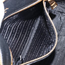 PRADA Hand Bag Leather 2way Black Gold Tone Auth 204580M-29