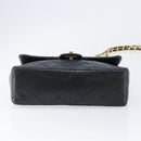 CHANEL Mini Matelasse 20 Chain Shoulder Bag Lamb Skin Black Gold CC Auth 204583V-10