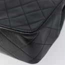 CHANEL Mini Matelasse 20 Chain Shoulder Bag Lamb Skin Black Gold CC Auth 204583V-13