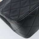 CHANEL Mini Matelasse 20 Chain Shoulder Bag Lamb Skin Black Gold CC Auth 204583V-14