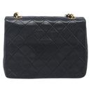 CHANEL Mini Matelasse 20 Chain Shoulder Bag Lamb Skin Black Gold CC Auth 204583V-3