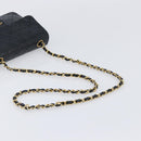 CHANEL Mini Matelasse 20 Chain Shoulder Bag Lamb Skin Black Gold CC Auth 204583V-7