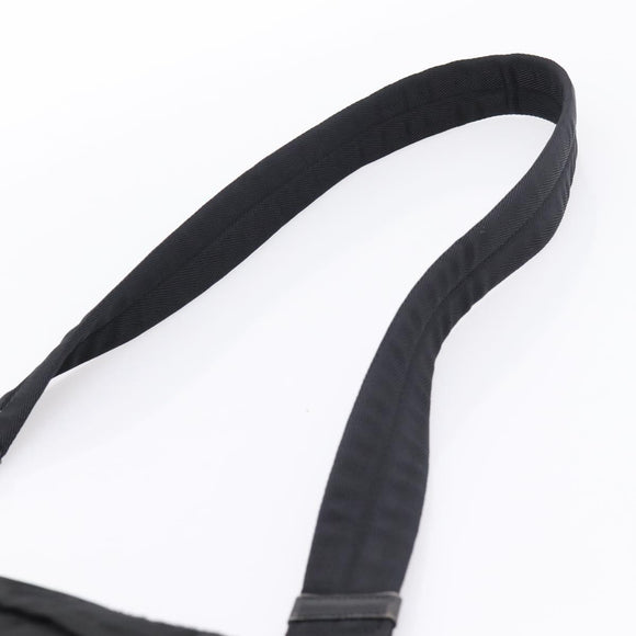PRADA Shoulder Bag Nylon Black Silver Auth 204590A