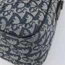 Christian Dior Trotter Canvas Saddle Shoulder Bag Navy Silver Auth 204592V-10