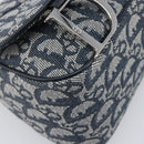 Christian Dior Trotter Canvas Saddle Shoulder Bag Navy Silver Auth 204592V-11
