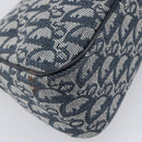 Christian Dior Trotter Canvas Saddle Shoulder Bag Navy Silver Auth 204592V-13