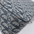Christian Dior Trotter Canvas Saddle Shoulder Bag Navy Silver Auth 204592V-14