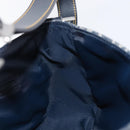 Christian Dior Trotter Canvas Saddle Shoulder Bag Navy Silver Auth 204592V-21