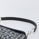 Christian Dior Trotter Canvas Saddle Shoulder Bag Navy Silver Auth 204592V-8