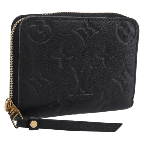 LOUIS VUITTON Monogram Empreinte Zippy Coin Purse Black M60574 LV Auth 204595V