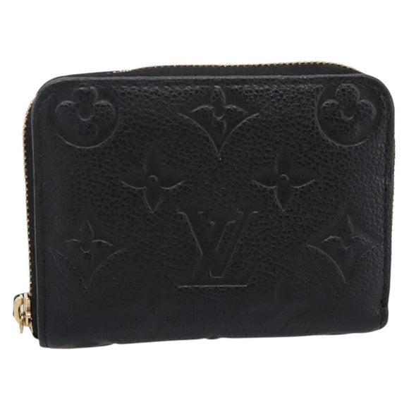 LOUIS VUITTON Monogram Empreinte Zippy Coin Purse Black M60574 LV Auth 204595V